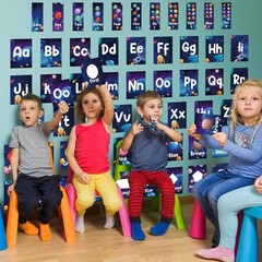 Outer Space Alphabet Number Bulletin Board Set Space Poster ABC Letters Lines…