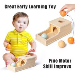 Montessori Toys for Babies 6-12 Months Object Permanence Box Wooden Ball Drop…