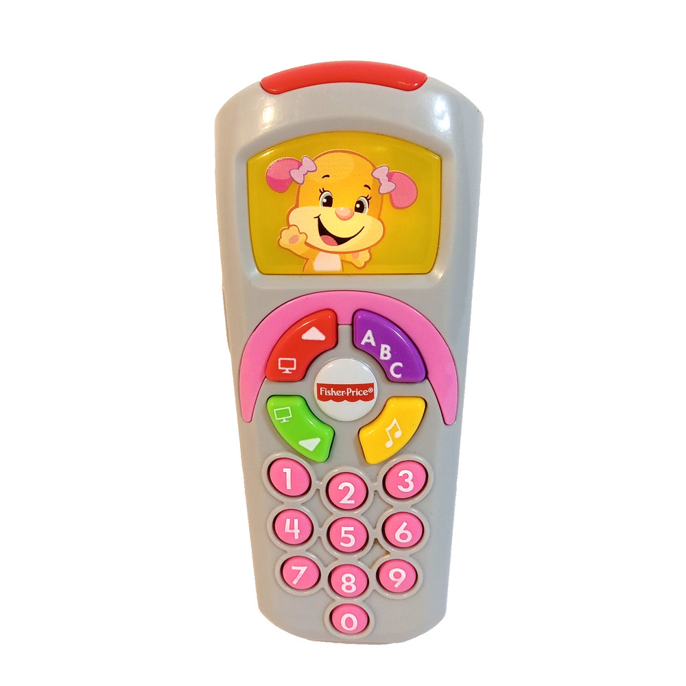 Fisher Price Laugh Learn Sis Pink Gray Remote TV Control Music Light Up Screen