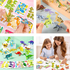 100PCS 3D Cartoon Puzzles – Insects, Dinosaurs, Animals, Vehicles for Kids