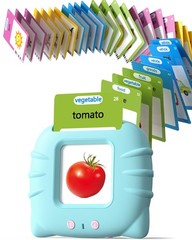 Airbition Talking Flash Cards for Toddlers 1 2 3 224 Words English Blue, Blue