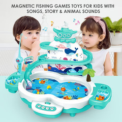 3In1 Fishing Game Toys for Kids with 34PCS Accessories Including Fishing Rod, Sm