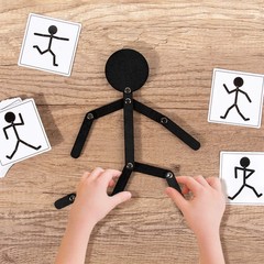 Kids Montessori Toys Wooden Early Learning Educational Puzzles Sporty Pose