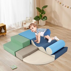 6 in 1 Soft Climb Crawl Playset, Toddler Kid Foam Climber Crawling Climbing Play