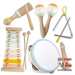 Baby Musical Instruments-Montessori Wooden Toys for Toddlers,Colors Neutral