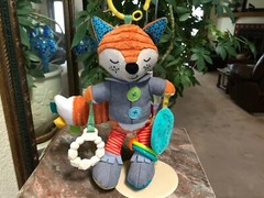 Infantino Playtime Plush Fox Developmental Activity Toy Rattle Crinkle Teether