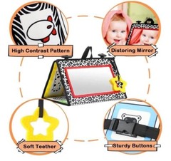 Tummy Time Baby Mirror Toys Developmental Montessori Sensory Crawling Infant Toy