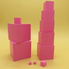 Montessori Learning Pink Tower Professional Early Teaching Learning Educational