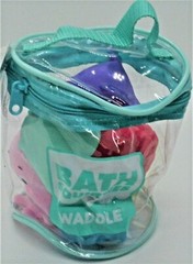 Bath Quirties Bathtime Ocean Toys for 18 month 6 Plastic Animals in Zip case bag