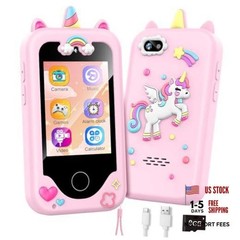 Kids Smart Phone with Dual Camera, Game & Music Player, Toddler Light Pink