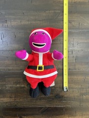 Barney Santa We Wish You a Merry Christmas Plush Board Book 1999 USA Lyrick