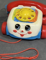Vintage Fisher Price Mattel 2000 Chatter Phone Pull Along Toy Classic Telephone