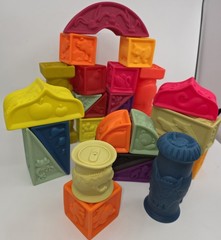 ABC Educational Baby B. Toys Stacking Building Squishy Squeaky Soft Play Blocks