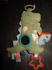 Itzy Ritzy Baby Toy Multicolor Dinosaur Car Seat Stroller Activity Rattle