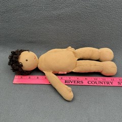 LOVEVERY Doll Avery Blue Overall Plush Baby Gender Neutral 13″ Tall *defect*