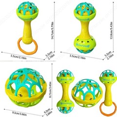 Baby Rattle Sensory Toy Shaker Grasp Ball for Newborn Infants 0-24 Months