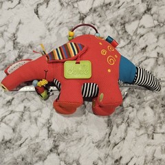 Dolce Play & Learn Sensory Aardvark Baby Toy Crinkle Pull Cord Activity Plush