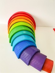 Wooden Rainbow Stacker, Educational Toy for kids and toddlers, preschool