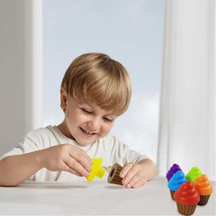 Rainbow Cupcake Toy – Non-Toxic Shape Sorting for Toddlers 1-3 Old