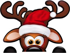 Jumbo Reflective Magnetic Santa’s Helper Reindeer Face Car Decorations Kit – …