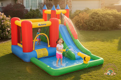 Kids Bounce House Inflatable Castle Slide Splash Pool Cannon ClimbingWall 6-in-1