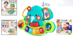 Educational Light-Up Elephant Piano for Infants 6-12 – Perfect Gift Idea