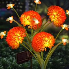 Solar Garden Lights, 2 Pack Solar Swaying Bee Lights with Flowers, Waterproof…