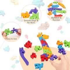 LovesTown Wooden Alphabet Puzzle for Kids, Learning Toy, Giraffe Montessori ABC