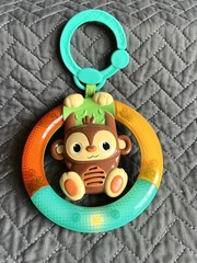 Bright Starts Shake & Glow Monkey Baby Hanging Hang Toy Lights Sound