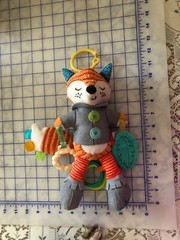 Infantino Playtime Plush Fox Developmental Activity Toy Rattle Crinkle Teether