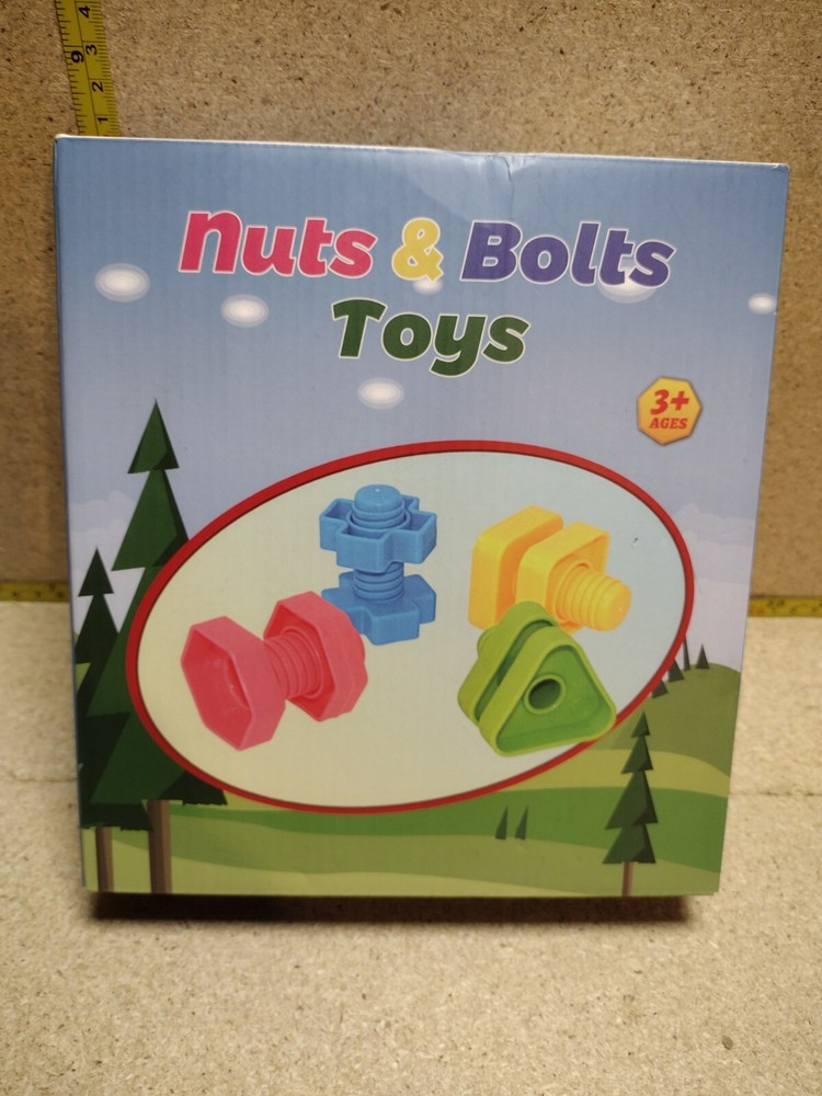 TOMYOU 32 pcs Shapes Nuts and Bolts Stacking Toys – STEM Color Sorting Learning