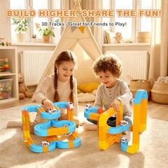 Electric klick Rail Infinity 3D Train Set, Building Stem Toys for Boys 127 Pcs