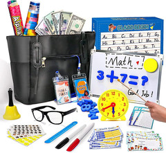 Pretend Play Teacher Set – Whiteboard, Bell, Clock & More for Kids 5-12 Years