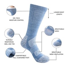 JOYNÉE 6 Pairs Mens Crew Cushion Socks Work Athletic Running Socks Casual B
