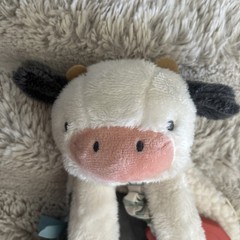 ITSY RITSY Plush & Sherpa Cow Sensory Toy with Barn Teether~Crinkle~Lovey TAGS