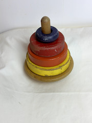 Wood Stacking Stone Blocks Montessori Play Kit Toy Multicolor