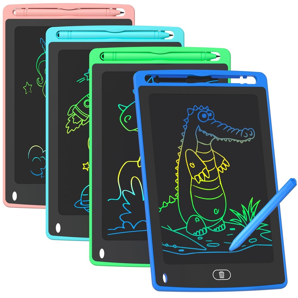 4 Pack LCD Writing Tablet for Kids, 8.5 Inch Colorful Doodle Board Drawing Ta…