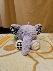 2004 SoftPlay Approx 12″ Elephant Play & Discover Soft Fabric Rattle Book Plush