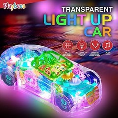 Light-Up Transparent Car Toy for Kids 3-5 | Sensory Toy for Autism | Bump & Go,