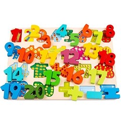 Wooden Alphabet & Number Puzzles for Toddlers, Montessori Learning Toys 3-5 Year