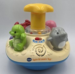 Vtech SPIN & LEARN TOP Sea Animals (Tested and Working) Dolphin, Crab, Turtle