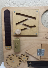 deMoca Montessori Premium Wood Busy Board Sensory Toy For Toddlers Education