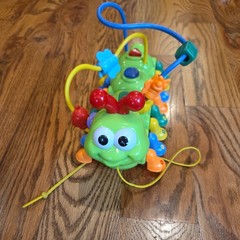 Multicolor Caterpillar Activity Toy with Numbered Feet, Bead Maze, Motor Skills