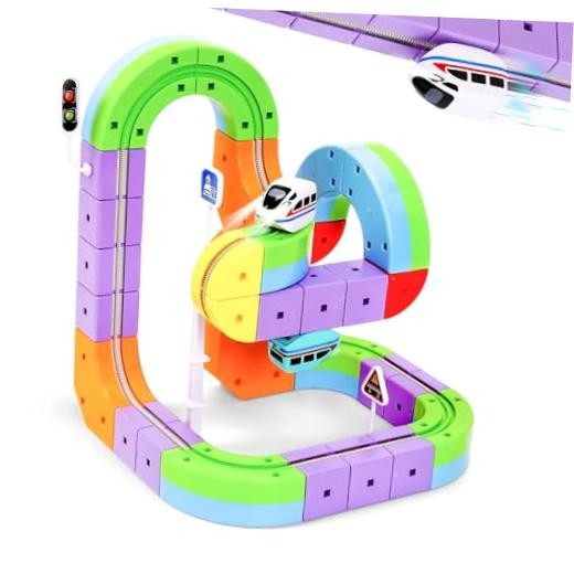Electric Train Set for Kids,3D Infinity Flexible Track, Advanced Set(48 Piece)