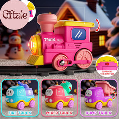 Steam Track Train Set for Toddlers, Magnetic Connection Train Toys W/Lights & So