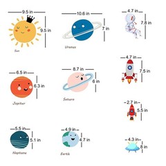 Space Planet Wall Decals Wall Stickers Kids,Cute Educational Wall Stickers fo…