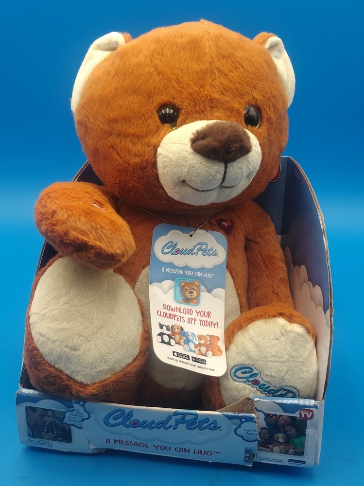 New In Box Bluetooth Cloud Pets A Message You Can Hug Brown Bear Stuffed Animal