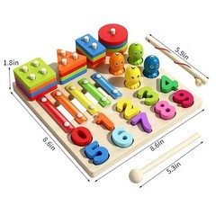 Montessori 4-in-1 Wooden Educational Toy Set For Toddlers