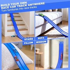 15ft Flex Car Tracks for Kids 3-5 Years Old – Flexible Race Track for Toddlers
