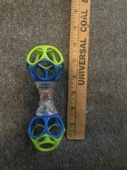 Oball Easy Grasp Blue And Green Baby Rattle Toy 5.75″